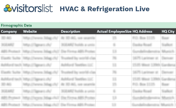 HVAC & Refrigeration Live Attendees List