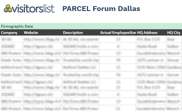 PARCEL Forum Dallas Attendees List