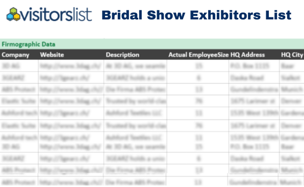 Bridal Show Exhibitors List