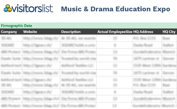 Music & Drama Education Expo Exhibitors List and Attendees List