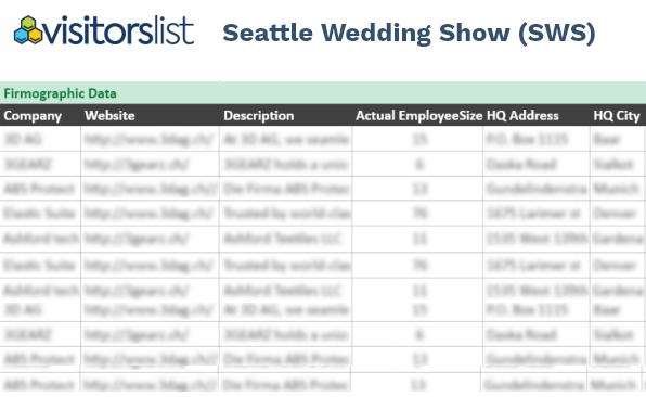 Seattle Wedding Show Exhibitors List & Attendees Lists