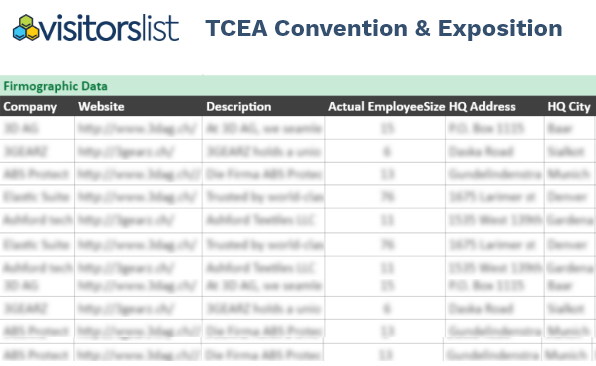 TCEA Convention & Exposition Exhibitors List and Attendees List